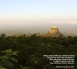 Stay 2 nights at Mount Popa Resort to enjoy the area's beauty. Asiahomes.com